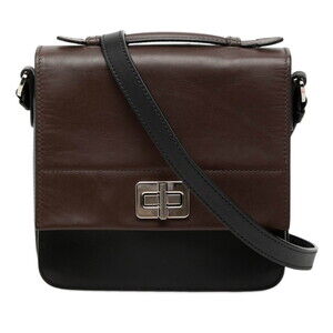 Prada Bicolor Handbag Shoulder Bag 2WAY BT1016 Black Brown Leather Women's PRADA